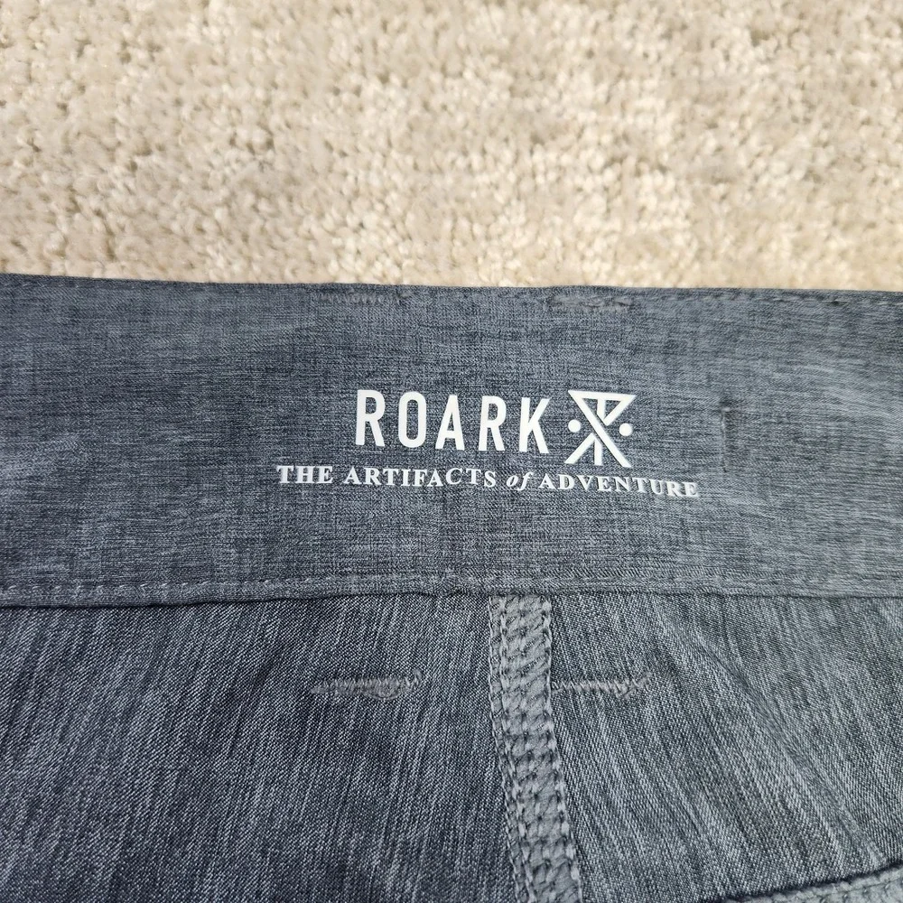 Roark Shorts Men 33 Explorer Hybrid Gray Drawstring Stretch Outdoor Quick Dry